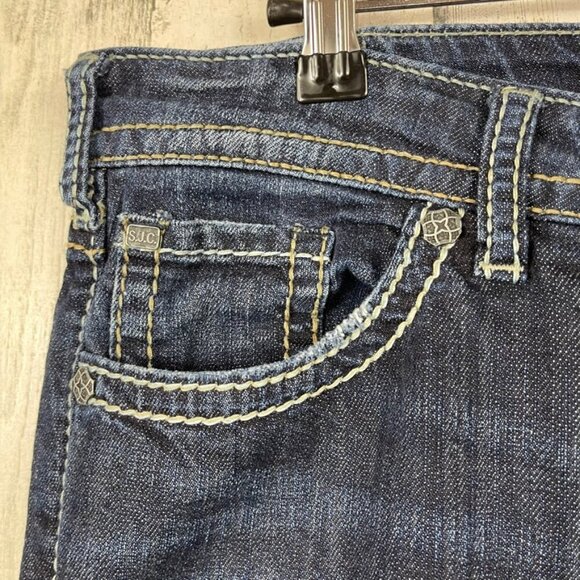 Silver Natsuki denim jeans bootcut dark wash fade size 30 western rodeo longer - Picture 4 of 13